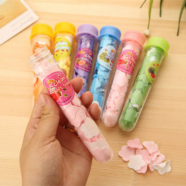 Disposable Flower Paper Soap with Plastic Bottle - 100 Pcs inside Tube