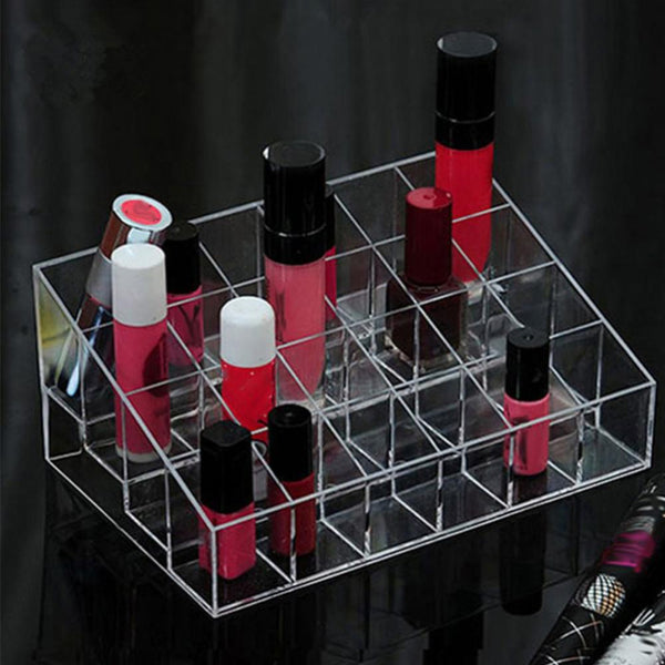 24 Grid Plastic Lipstick Transparent Jewelry Storage Box