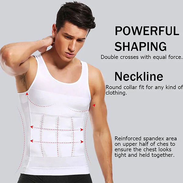 Mens Slimming Shirt Body Shaper Vest Compression Shirt Tummy Control Shapewear Abdomen Undershirt